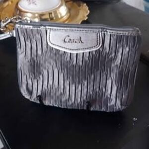 Coach Silver Wristlet Bag